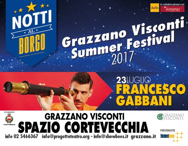 Notti al Borgo Francesco Gabbani 23 luglio 2017